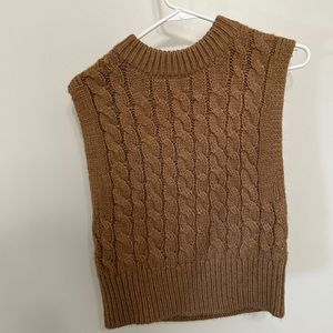 brown sweater vest